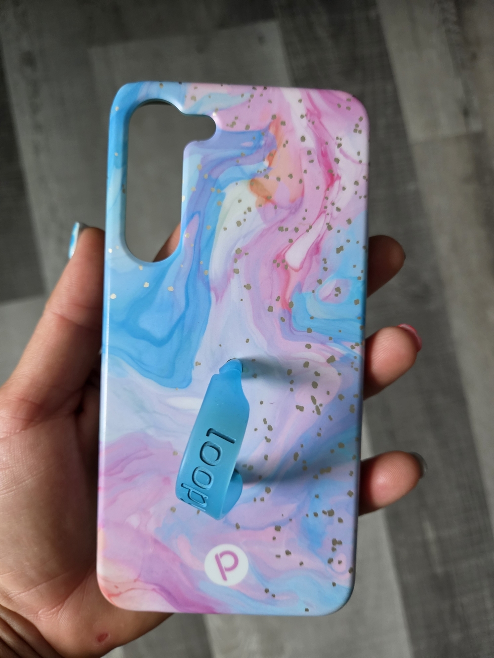 S23+ Loopy Blue & Pink Marble Phone Case with Loopy Grip